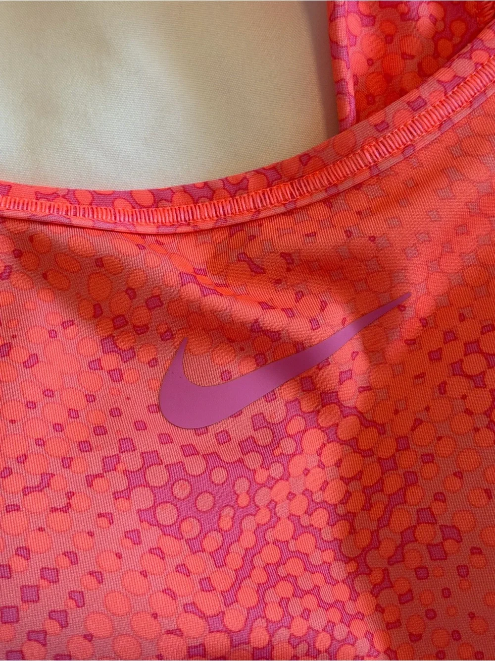 Nike Pink Racerback Sport Bra with Subtle Pattern